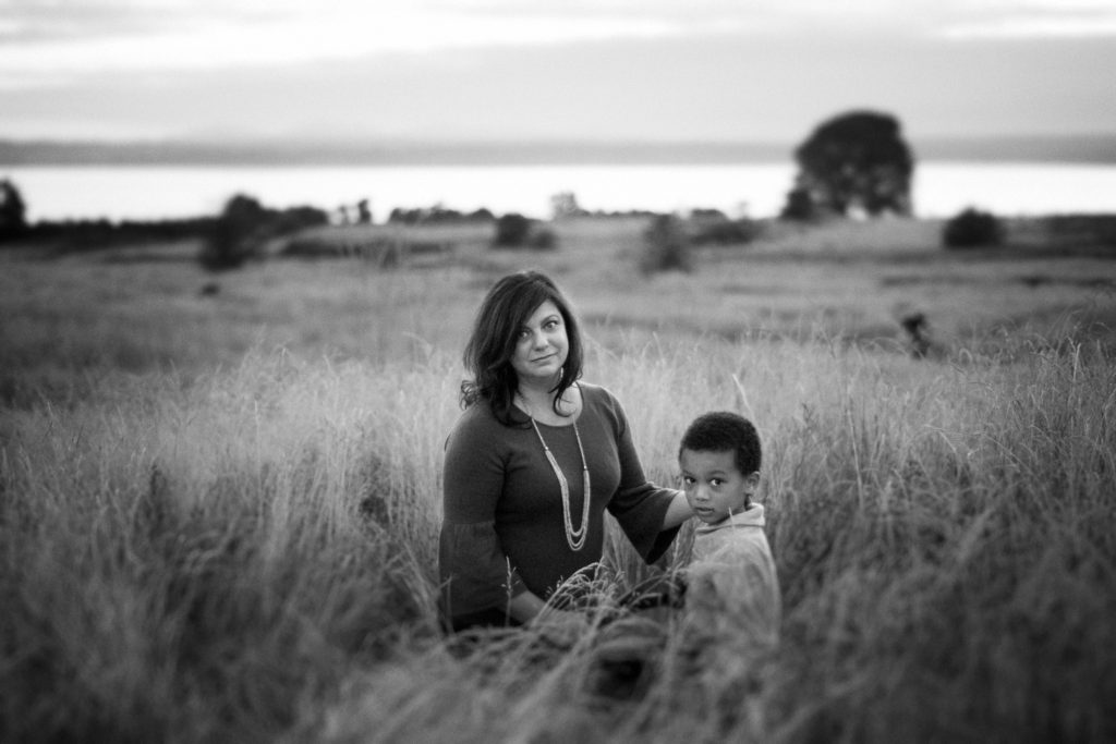 An artistic picture of a little boy and his mother that I met in a Buy Nothing Facebook group.